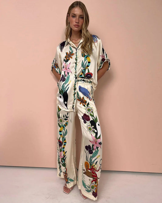 Carlota - Ensemble pantalon imprimé floral