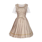 Elegantes Damen Beige Oktoberfest Dirndl Kleid - Clara