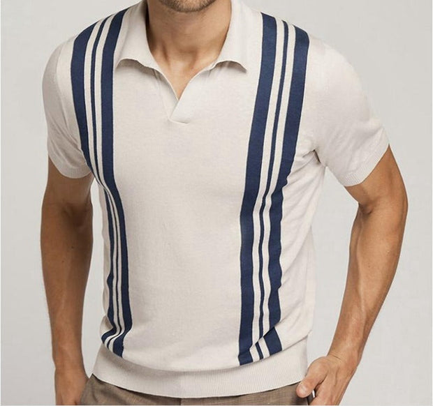 Polo à rayures verticales pour hommes - Mateo