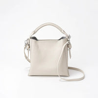 Sac seau pour femme en cuir véritable au design structuré - Bleu clair