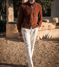 Jonas - Manteau en daim décontracté de couleur solide