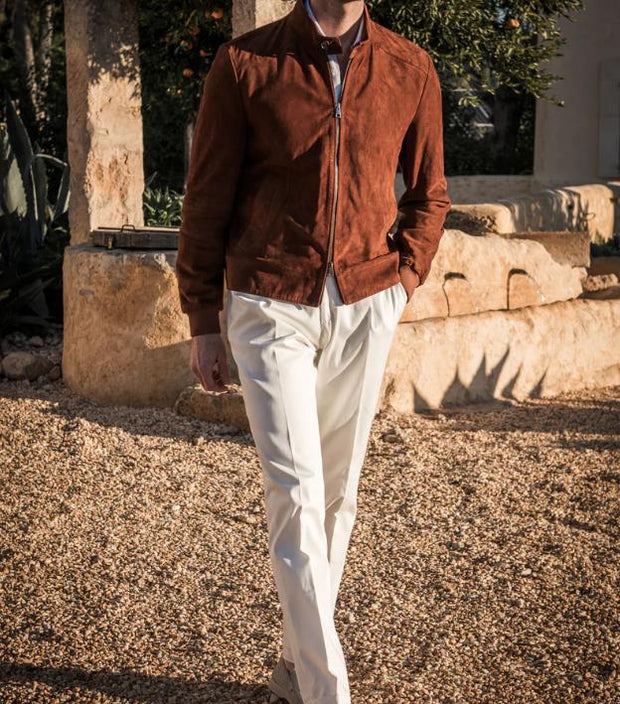 Jonas - Manteau en daim décontracté de couleur solide