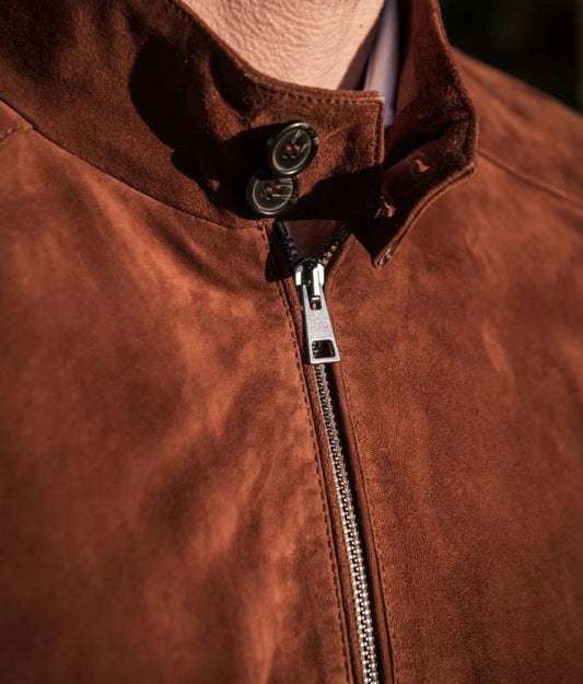 Jonas - Manteau en daim décontracté de couleur solide