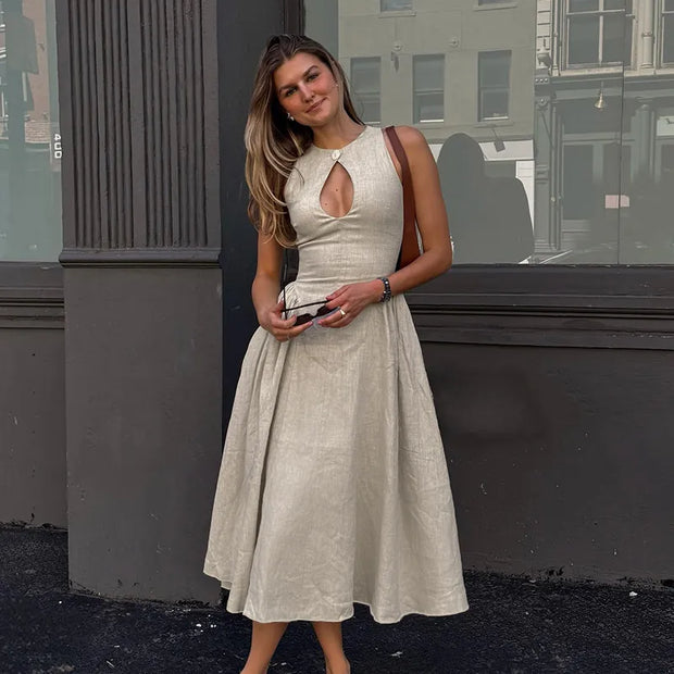 Hilary - Robe longue à découpes Bohemio
