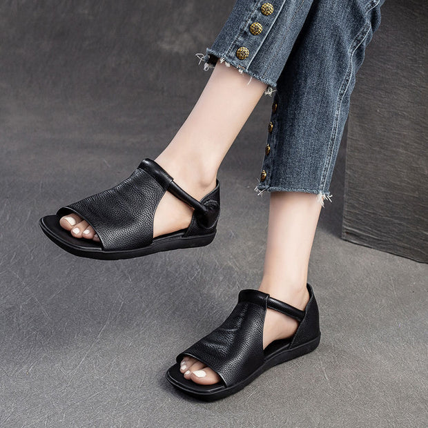 Kamila - Sandales à velcro de style chic faites à la main