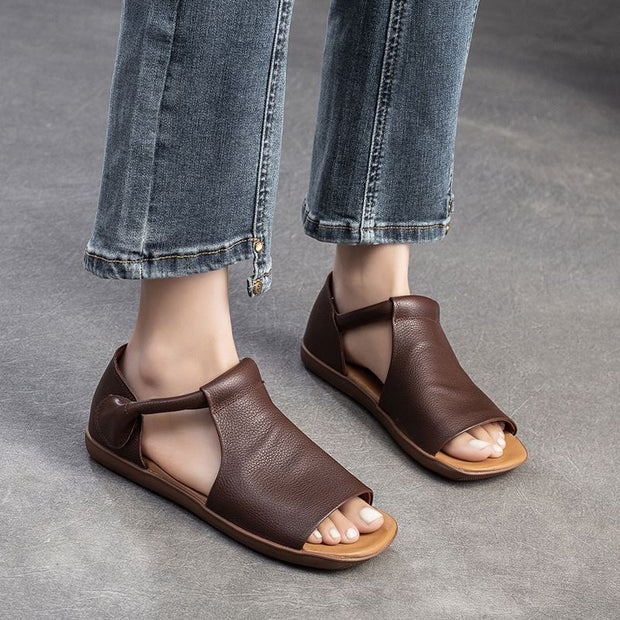 Kamila - Sandales à velcro de style chic faites à la main