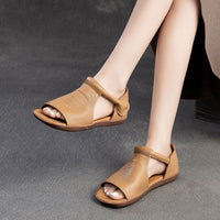Kamila - Sandales à velcro de style chic faites à la main
