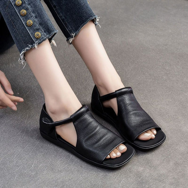 Kamila - Sandales à velcro de style chic faites à la main
