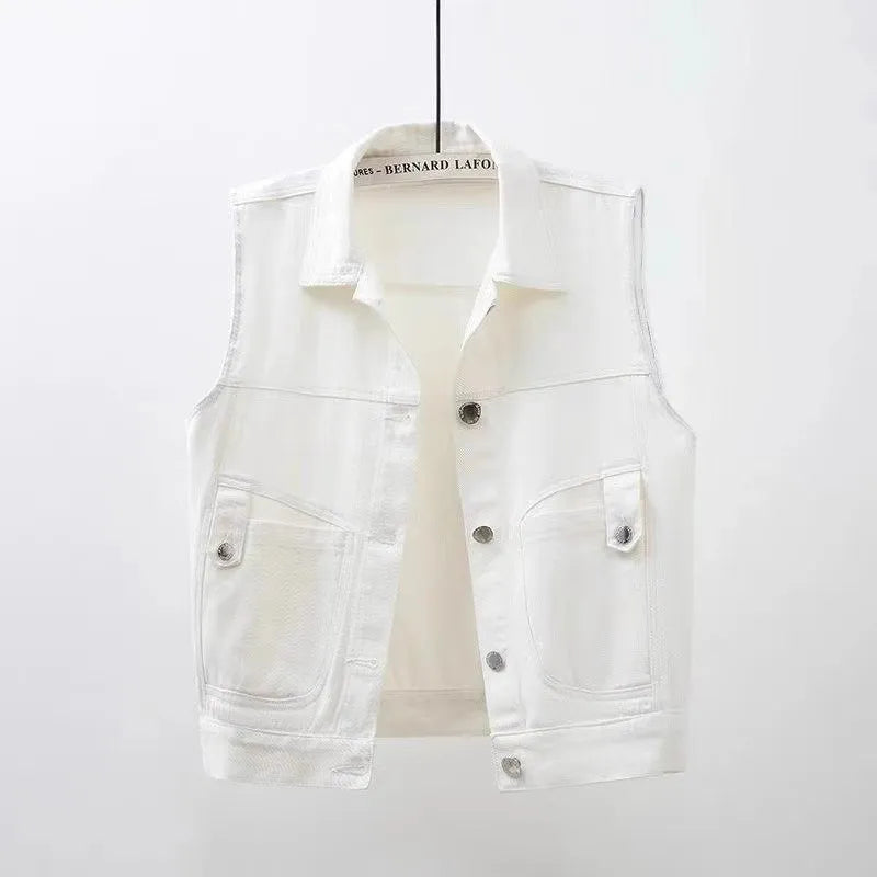 Kurze Damenweste aus Denim im Frühlingsstil - Victoria