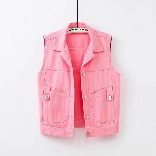 Gilet court en denim pour femmes - Victoria