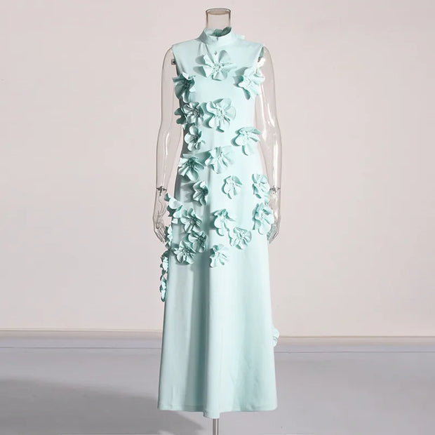 Lena - Longue robe rose à fleurs