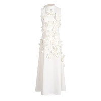 Lena - Longue robe rose à fleurs