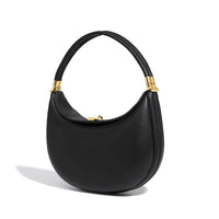 Sac demi-lune en cuir végétalien avec accessoires dorés - Yuna
