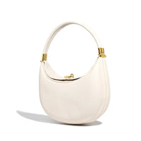 Sac demi-lune en cuir végétalien avec accessoires dorés - Yuna