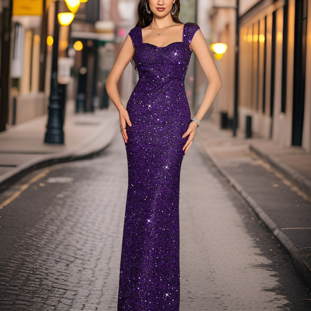 Elisse - Modische Pailletten Abendkleid