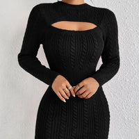 Kurzes, eng anliegendes, geflochtenes Strickkleid - Noelia