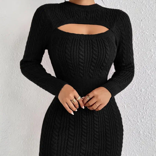 Robe courte et ajustée en tricot tressé - Noelia