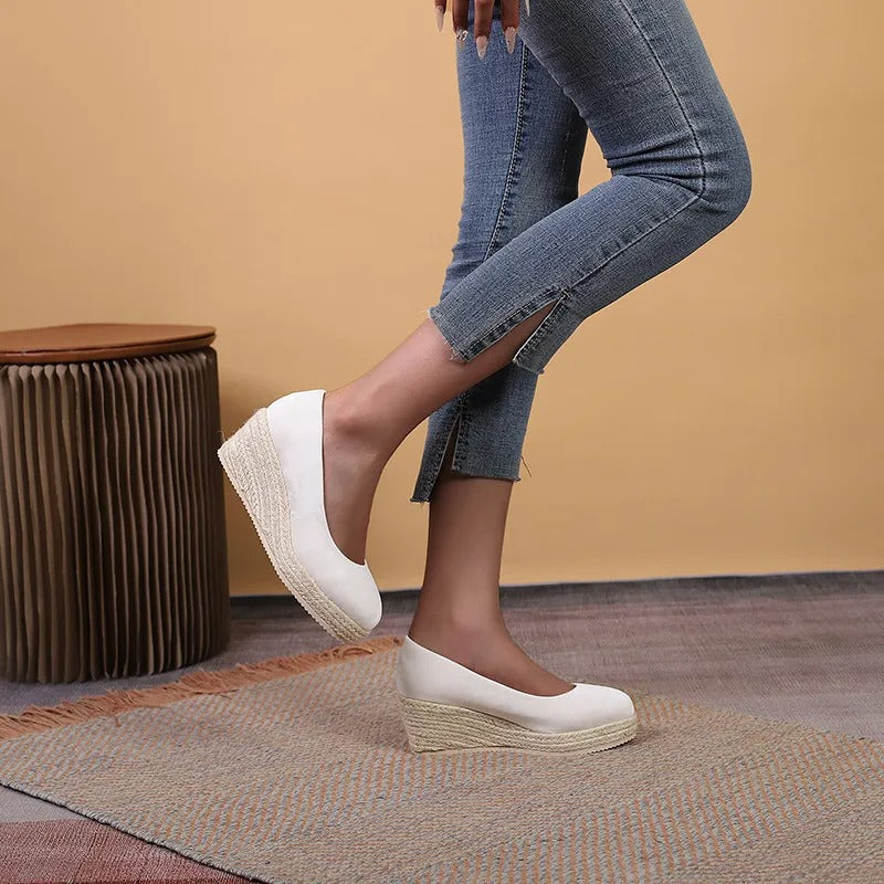 Damen Plateauschuhe mit geflochtener Sohle im Espadrille-Stil - Élodie