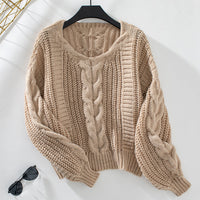 Kia - Damenpullover mit Puffärmeln aus Twisted Mesh mit V-Ausschnitt