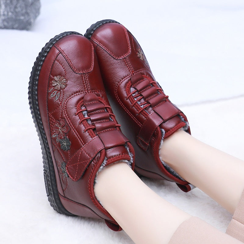 Orthopädische Winterschuhe mit Stickereimotiv - Indigo