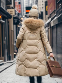 Manteau long matelassé à capuche - Isolde