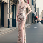 Harmony - Luxuriöse Seitenschlitz Paillettenkleid