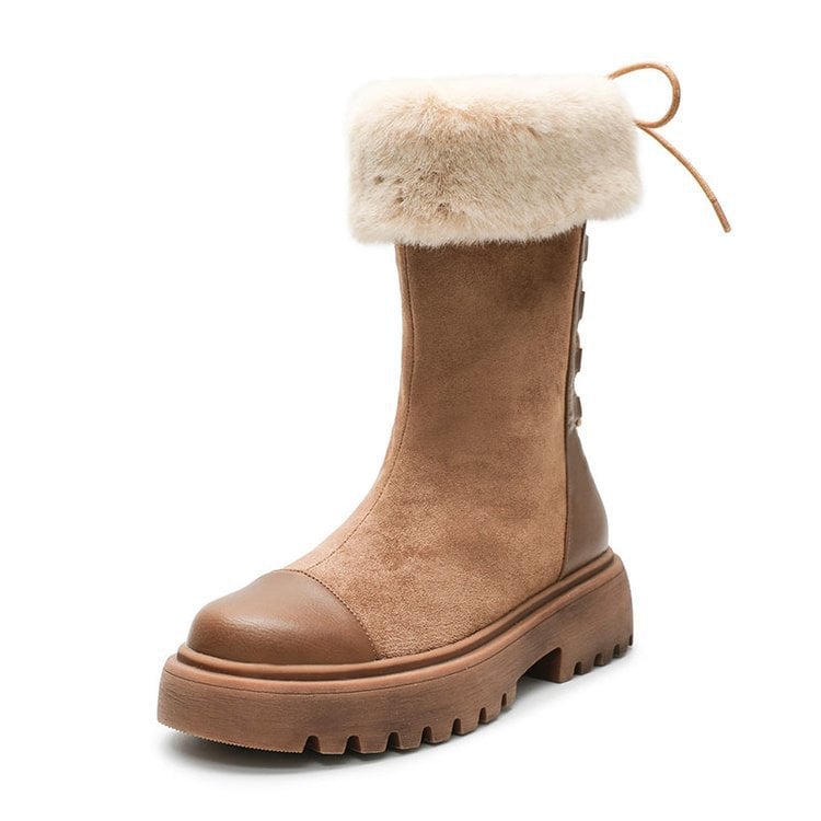 Winterstiefel mit Wildledereffekt für Damen - Yalinne