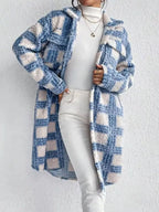 Langer Mantel mit Boule-Muster für Damen - Sereane