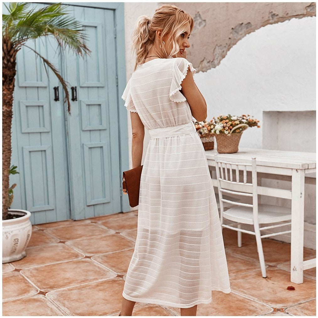 Damen Midikleid mit strukturiertem Chiffon im romantischen Stil - Juliette