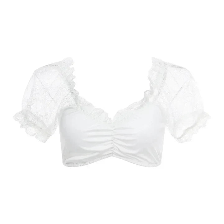 Dirndlbluse mit Spitze - Lena