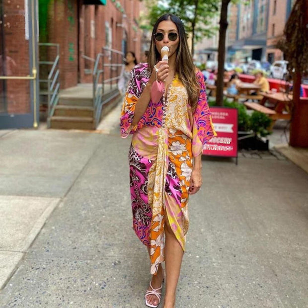 Vivienne - Maxi kimono dress with batwing sleeves