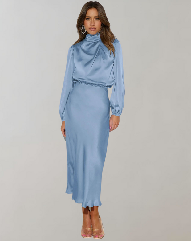 Delphina - Dress with satin sleeves