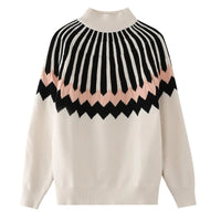 Zeila - Pullover mit geometrischem Muster und Rippbündchen