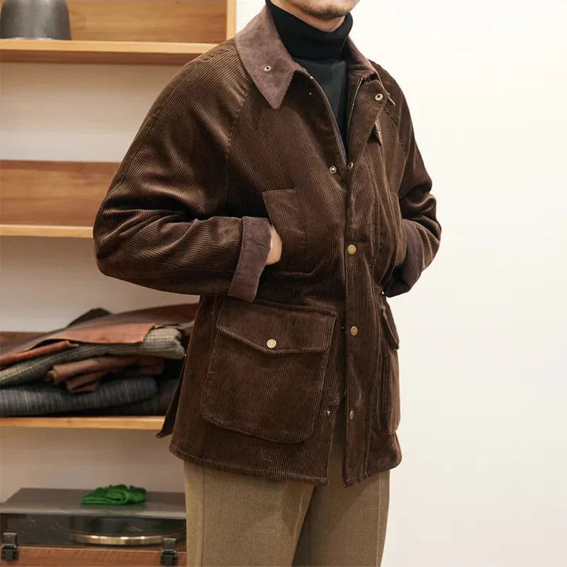 Luxuriöse Cordjacke für Herren im Herbststil - Robinson