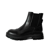 Damenstiefel mit Ledereffekt und seitlichem Gummizug - Gamblin