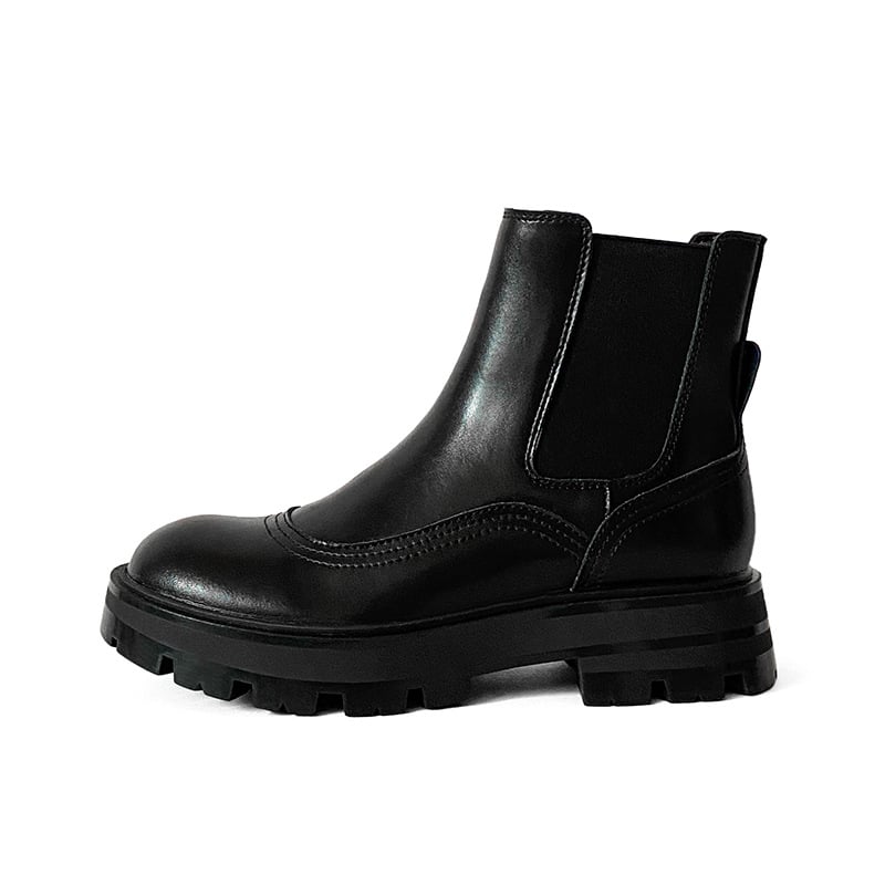 Damenstiefel mit Ledereffekt und seitlichem Gummizug - Gamblin