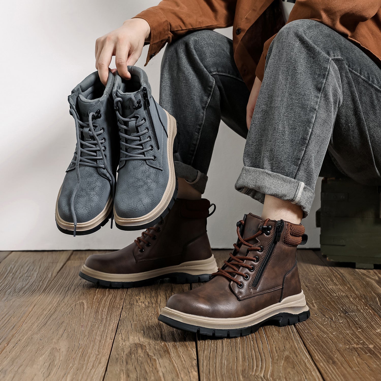 Schwere hohe Herrenstiefel - Konrad