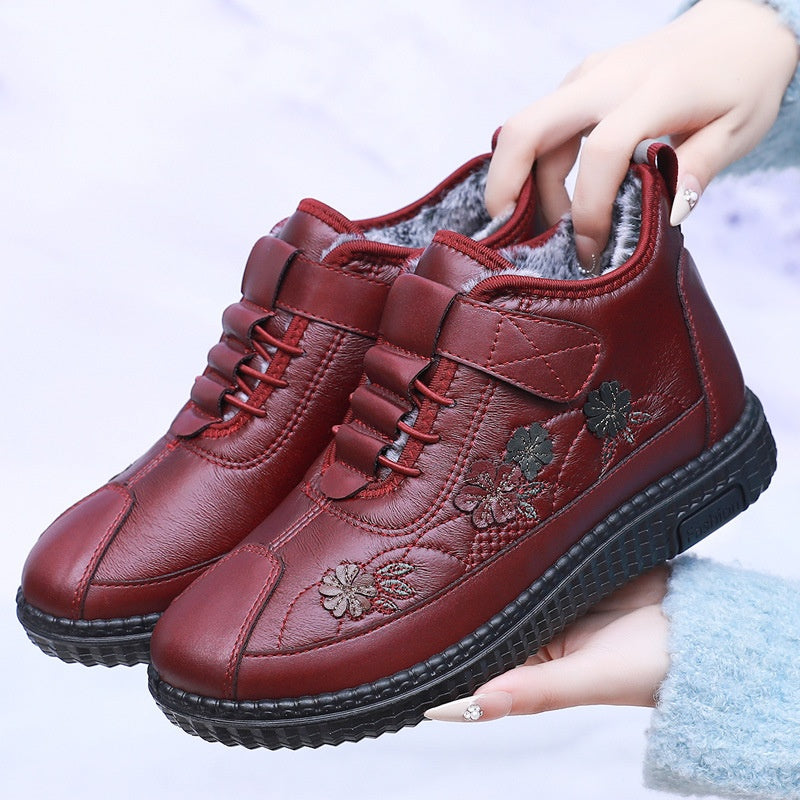 Orthopädische Winterschuhe mit Stickereimotiv - Indigo