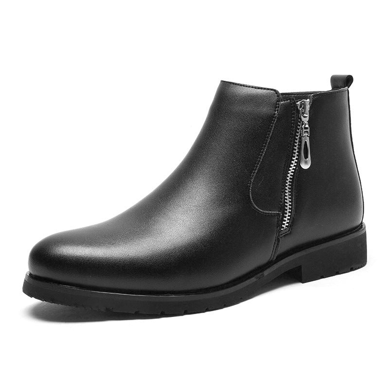 Bottines pour homme en cuir avec fermeture éclair latérale - Adrian