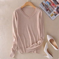 Pull en maille à col en V pour femmes - Anika