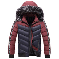 Veste matelassée pour homme avec capuche en fourrure synthétique - Elian