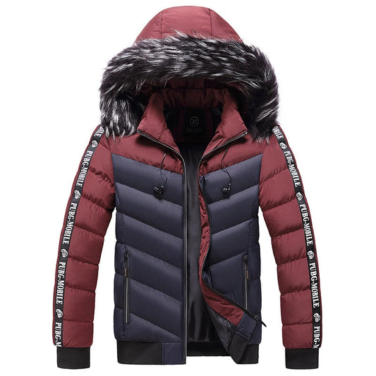 Veste matelassée pour homme avec capuche en fourrure synthétique - Elian