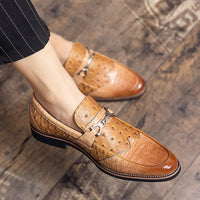 Herren Halbschuhe aus geprägtem Leder formeller Stil - Elvarn