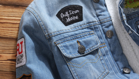 Herren Jeansjacke mit gefüttertem geradem Schnitt - Darnel