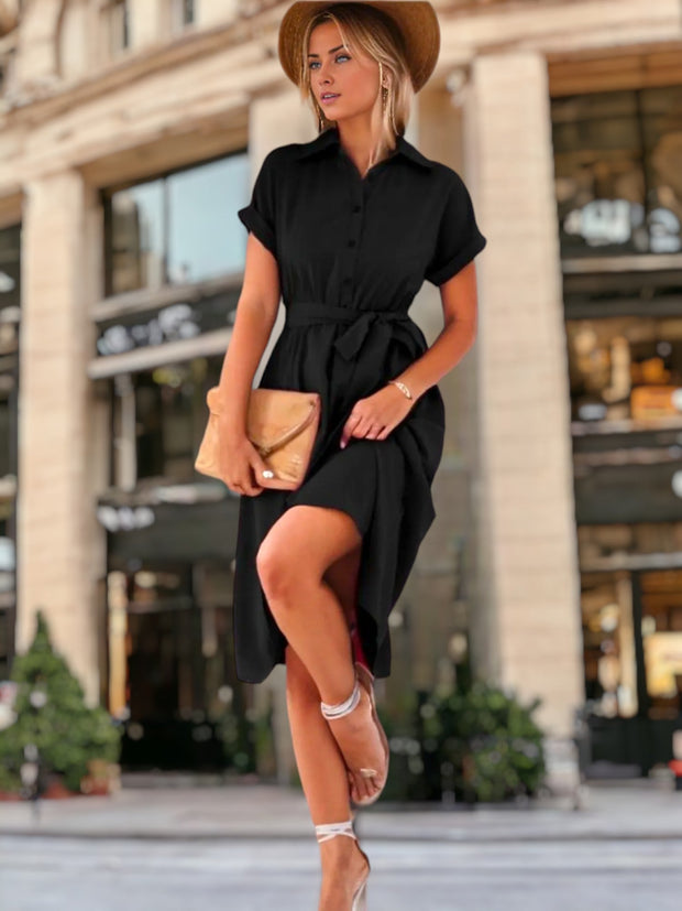 Hannah - Robe classique avec col féminin et confortable