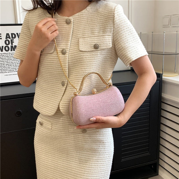 Sac de soirée pour femme avec détails brillants et poignée ornée de bijoux - Dhalia