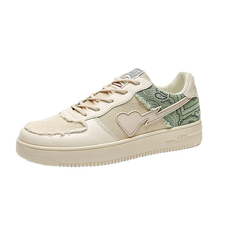 Damen-Turnschuhe mit Paisley-Print und Herz-Detail - Lía