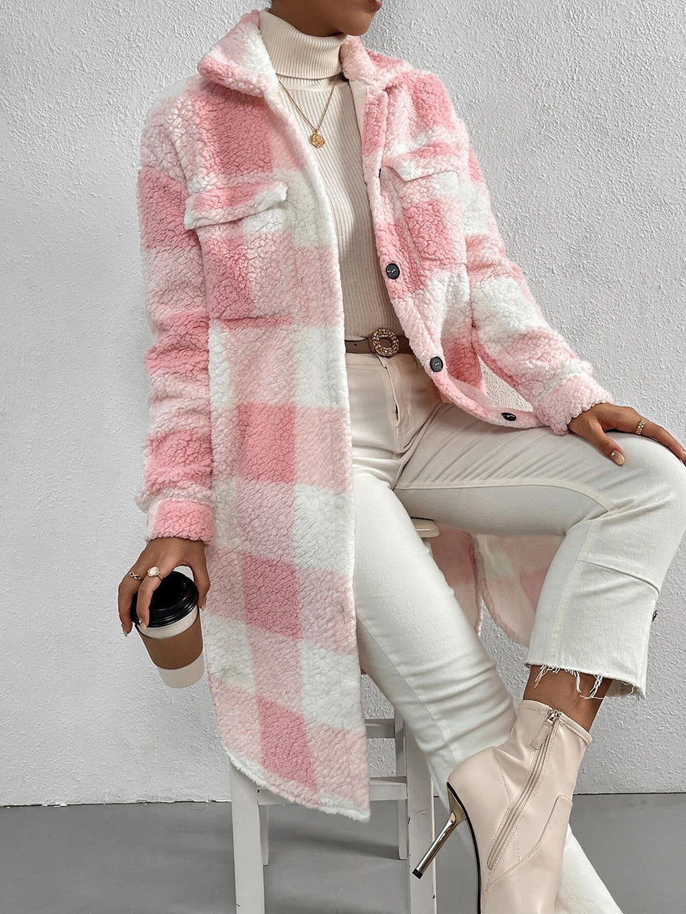 Langer Damenmantel mit Fleece - Agneta