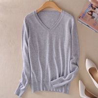 Pull en maille à col en V pour femmes - Anika