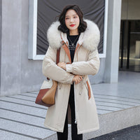 Veste longue à col en fourrure pour femme - Mirelle